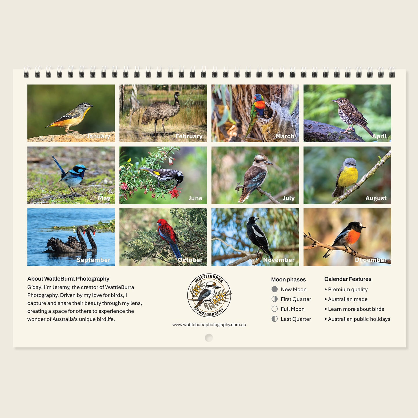 2026 Australian Bird Wall Calendar - Australian Made