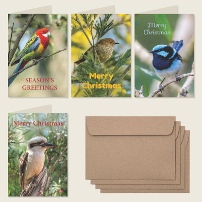 Christmas Australian Bird Greeting Cards (4Pack)