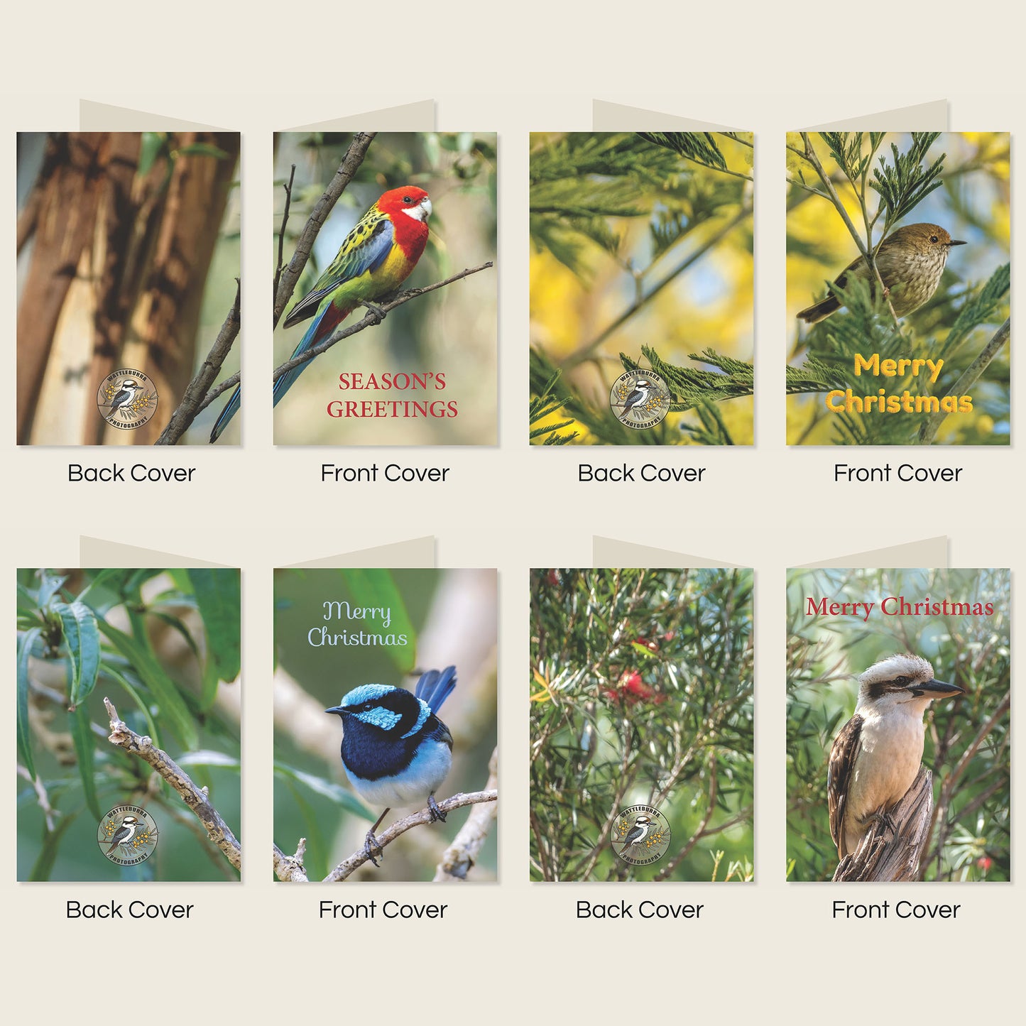 Christmas Australian Bird Greeting Cards (4Pack)